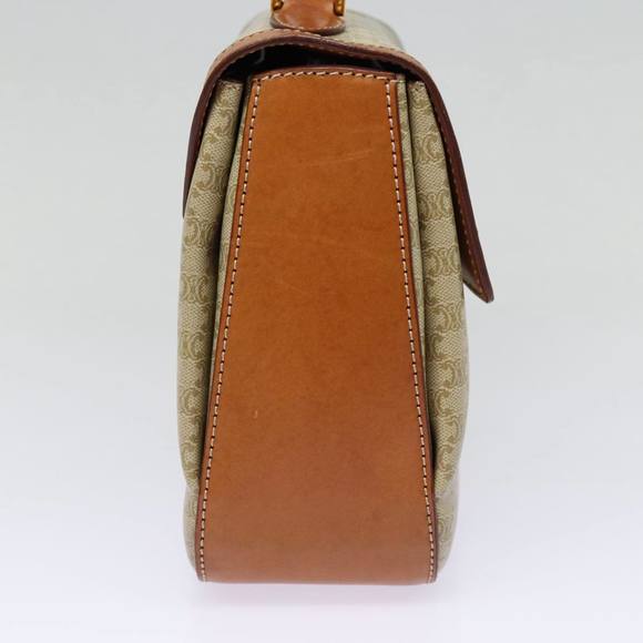 CELINE Macadam Canvas Hand Bag Beige Gold Auth 88751 - Picture 5 of 16